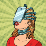 face id smartphone parasite, woman and Internet addiction By studiostoks (Adobe Stock)