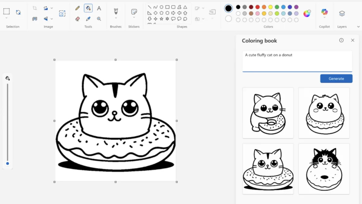 Microsoft Paint Makin Canggih! Bisa Bikin Buku Mewarnai Sendiri Pakai AI