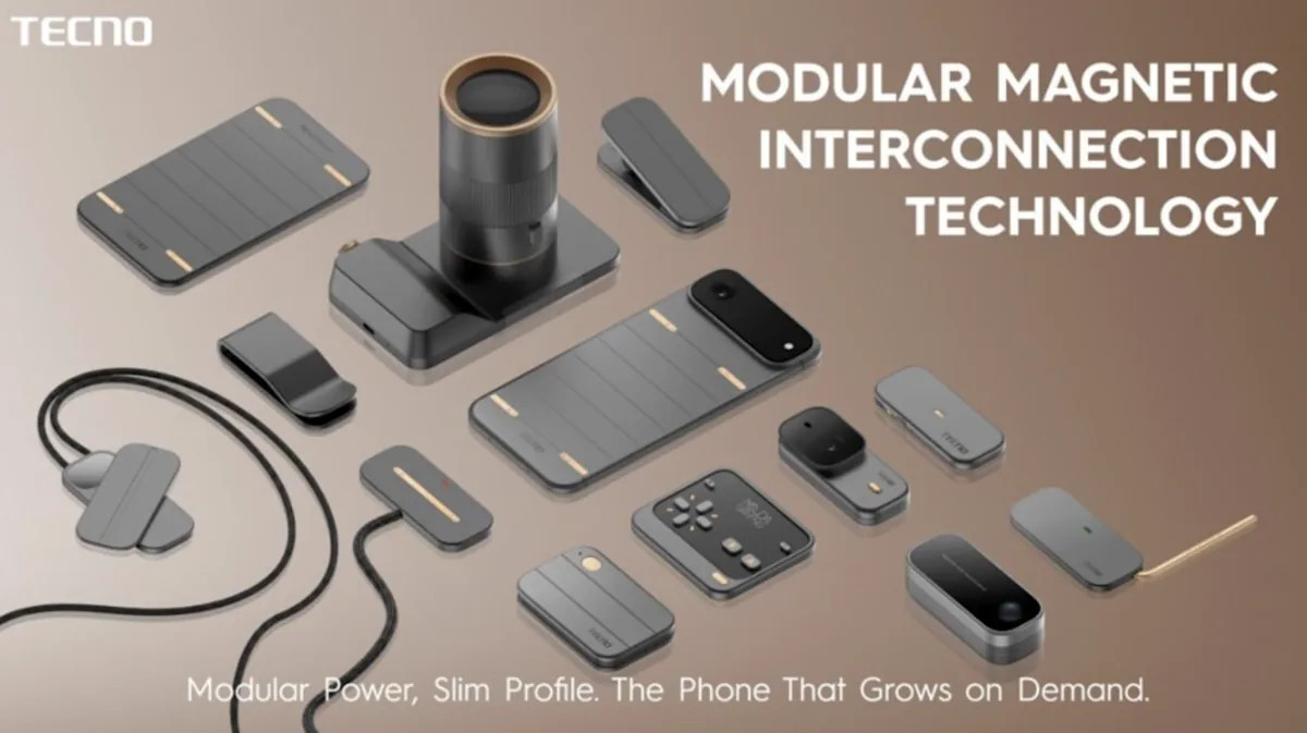 Kalahkan Rekor iPhone Air? Tecno Pamer Smartphone Modular Setipis Pensil di MWC 2026
