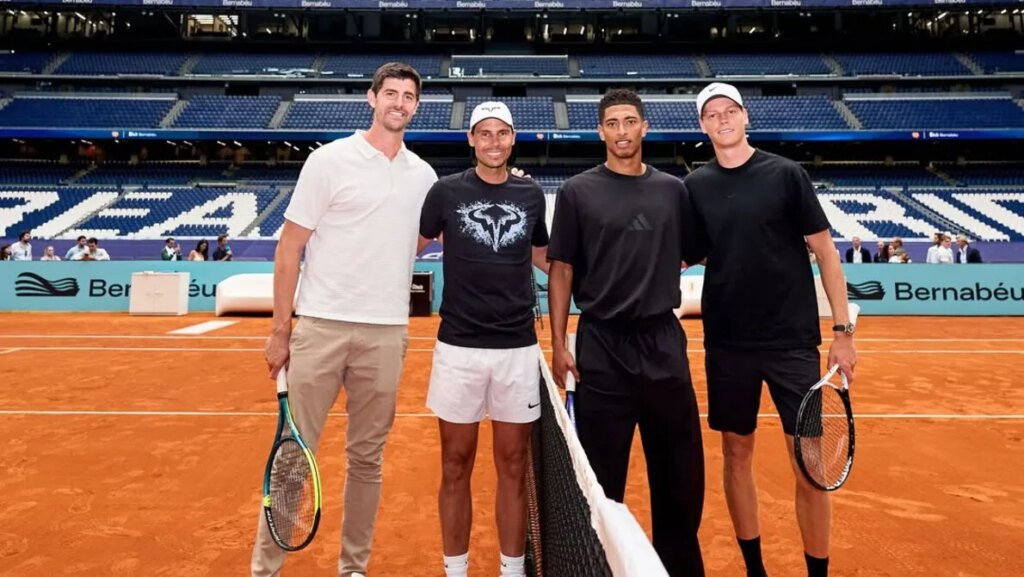 Rafael Nadal dan Para Bintang Real Madrid Tanding Tenis di Santiago Bernabeu