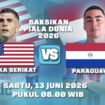 Nonton Siaran Langsung AS vs Paraguay Piala Dunia 2026, Intip Prediksi Line-up Skuad Pochettino