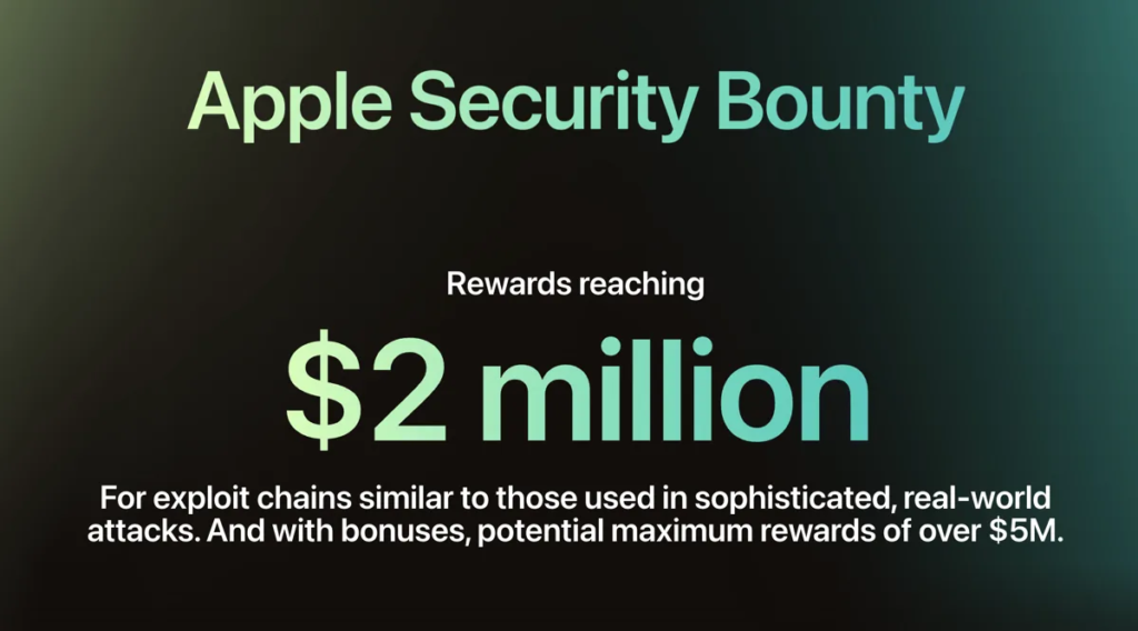 Apple Tawarkan Hadiah hingga US$2 Juta untuk Temuan Celah Keamanan, Bisa Tembus US$5 Juta
