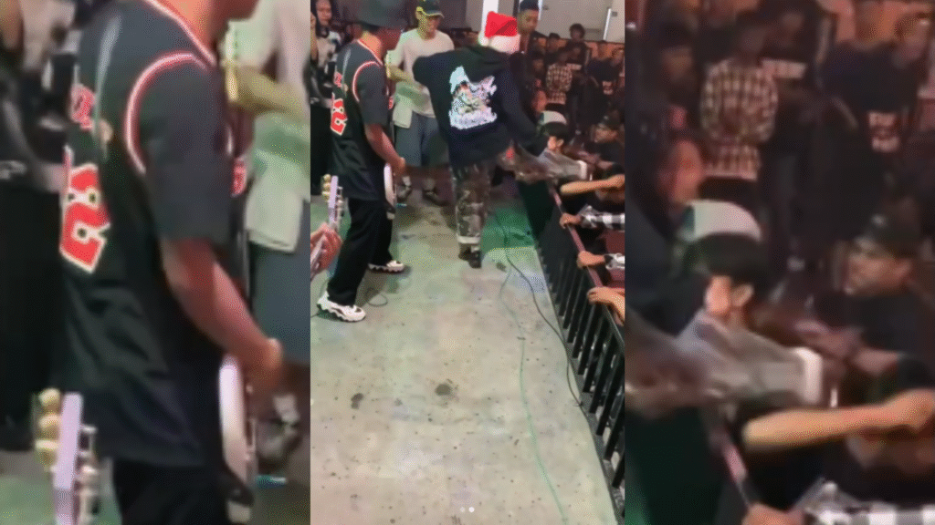 Cimeng, vokalis band Hardcore asal Bogor, Defectice, jadi sorotan usai video dirinya menendang kepala penonton saat live viral di media sosial.