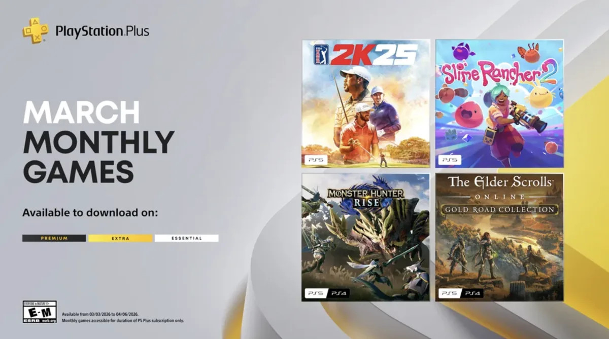 4 Game Gratis PlayStation Plus di Bulan Maret: PGA Tour 2K25 hingga Monster Hunter Rise